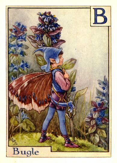 Bugle Flower Fairy Vintage Print by Cicely Mary Barker