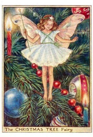 Christmas Tree Flower Fairy Vintage Print by Cicely Mary Barker