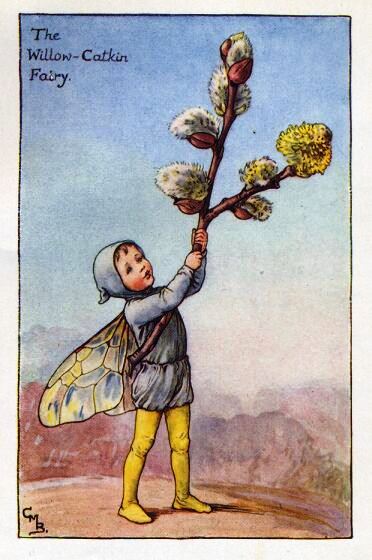 Willow-Catkin Flower Fairy Vintage Print by Cicely Mary Barker